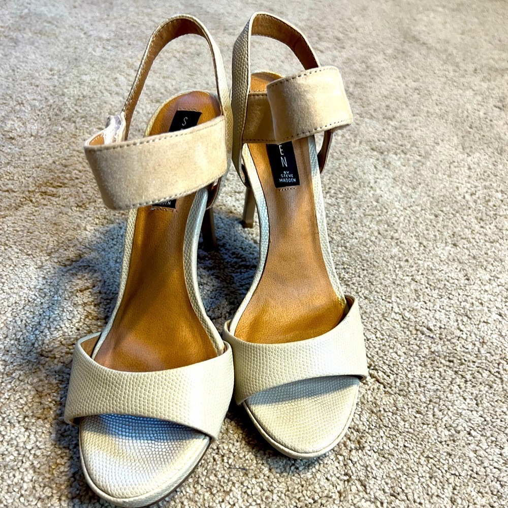 Cream Steven size 8 strappy high heels. Worn twice.